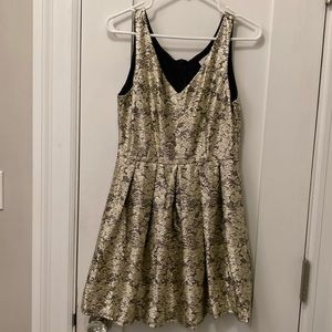 Golden Girl Fit and Flare Dress - Jessy B Short Mini Glam Size M